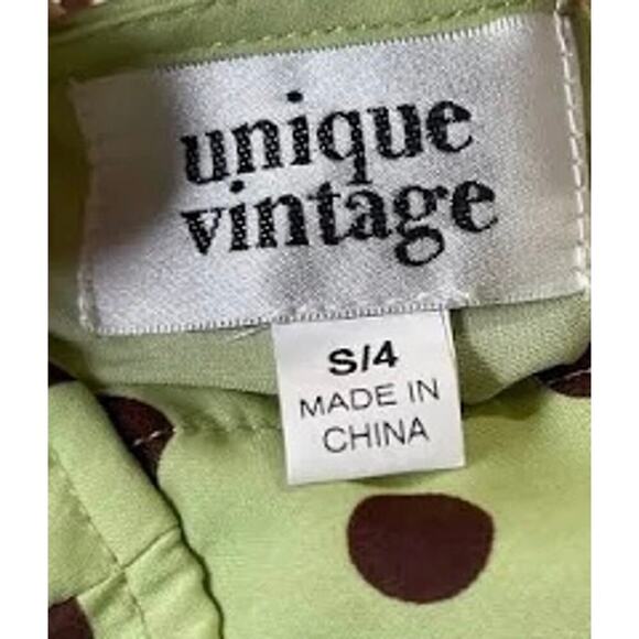 Unique Vintage Polka Dot Button Up Vintage Style Top Sz S #64 - Picture 3 of 6